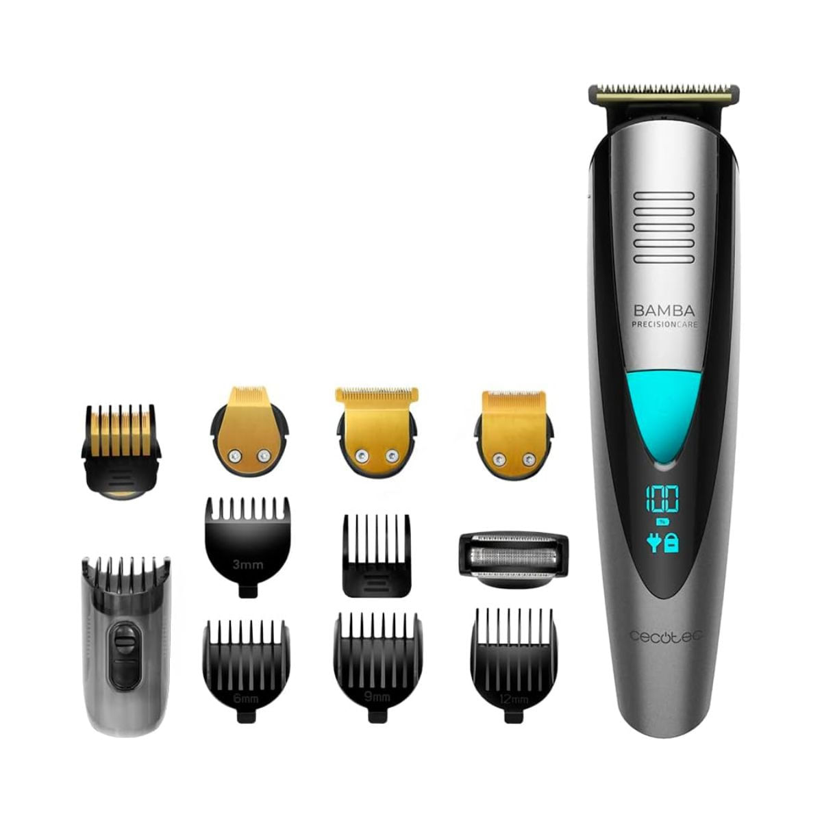 Afeitadora Cecotec Multrigrooming Bamba PrecisionCare Trimmer 5 en 1 waterproof gris cabezales