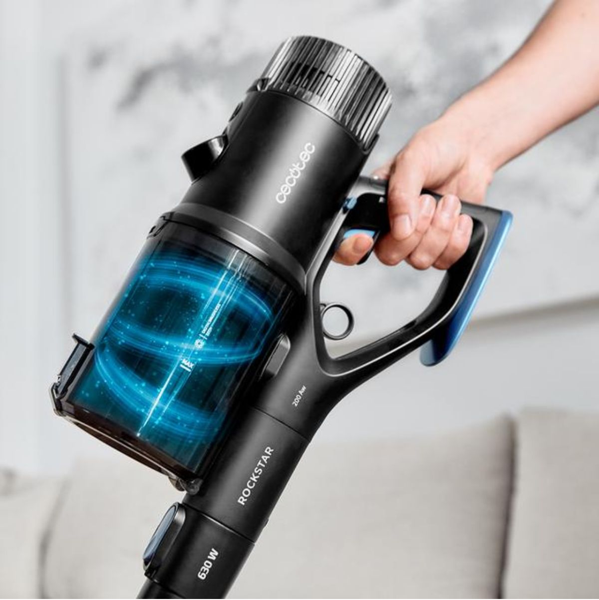 Aspirador escoba Cecotec Conga Rockstar 6500 Century ErgoWet 630W 4 en 1 negro