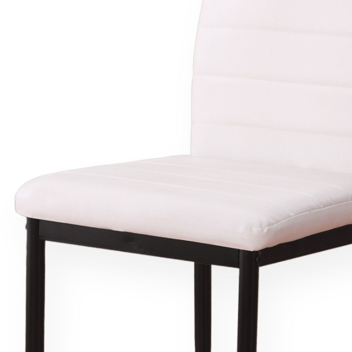 Silla Emiset acolchado polipiel blanco 97x44x49 cm detalle