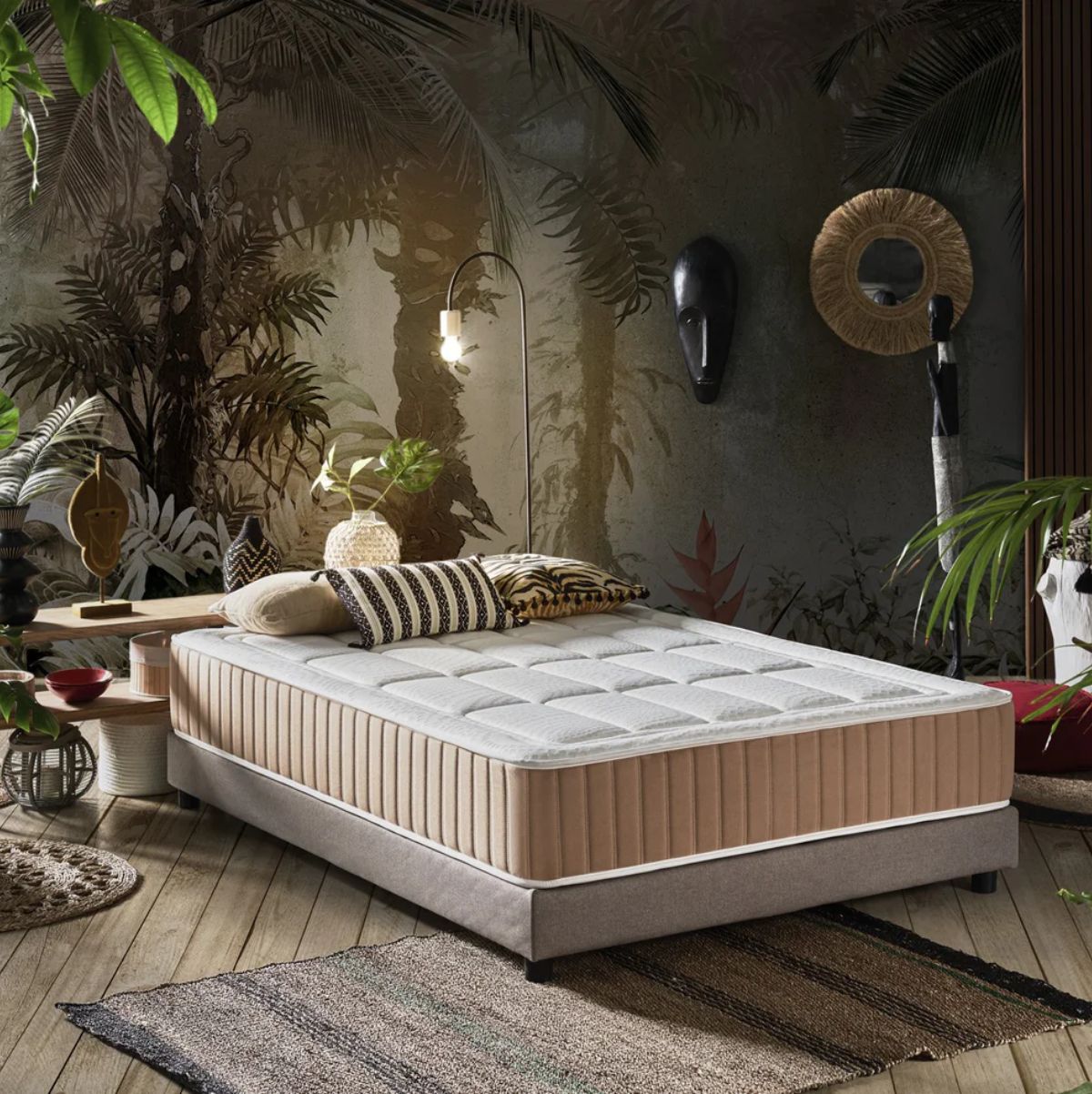 Colchón viscoelástico Serenity núcleo HR media-alta beige 22 cm cama