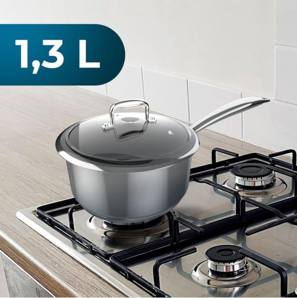 Cazo Cecotec Polka Classy 16 Pot Steel 1,3L con tapa acero inoxidable Ø16 cm capacidad