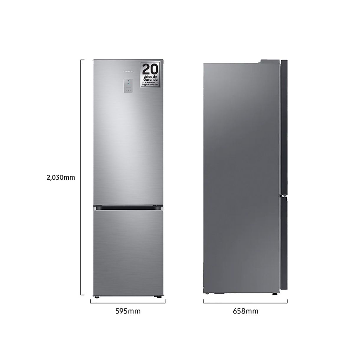 Frigorífico combi Samsung RB38T776DS9/EF 390L No Frost D inox 203 cm medidas