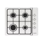 Placa de gas Infiniton GAS4BNAI 4 zonas acero inoxidable 60 cm  fondo blanco