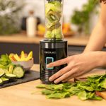 4Batidora de smoothies Cecotec Power Titanium 350 con vaso 350W 4 cuchillas negro animada