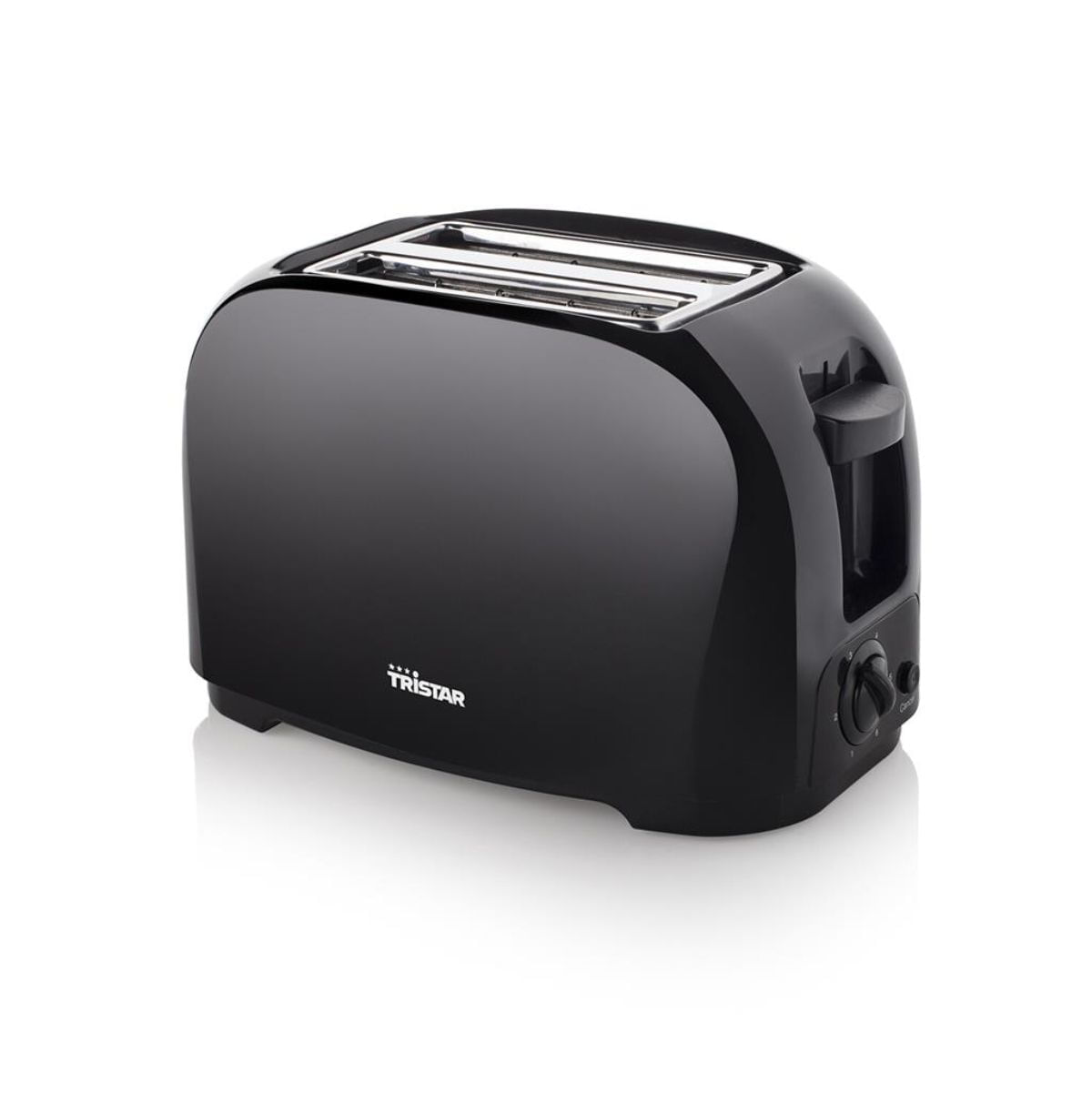 Tostadora Tristar BR-1025 800W 2 ranuras con calienta bollos negro fondo blanco