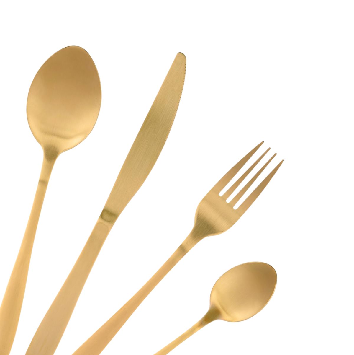 Cubertería Queen Alpina 16 piezas acero inoxidable oro