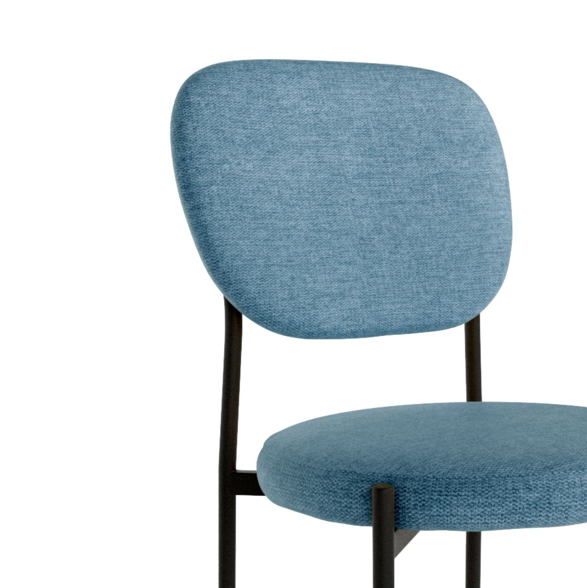 Silla de comedor Hanoi tapizado brego acolchado azul 84x44x49 cm detalle