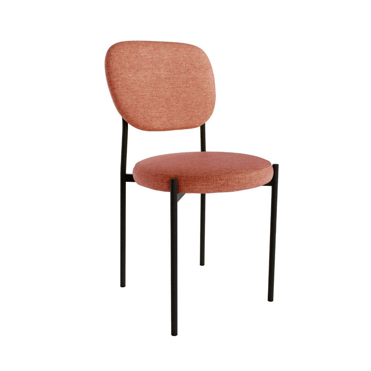 Silla de comedor Hanoi tapizado brego acolchado salmón 84x44x49 cm fondo blanco