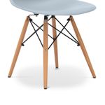 Silla de comedor Escandinava asiento curvado gris 83x46x53 cm patas