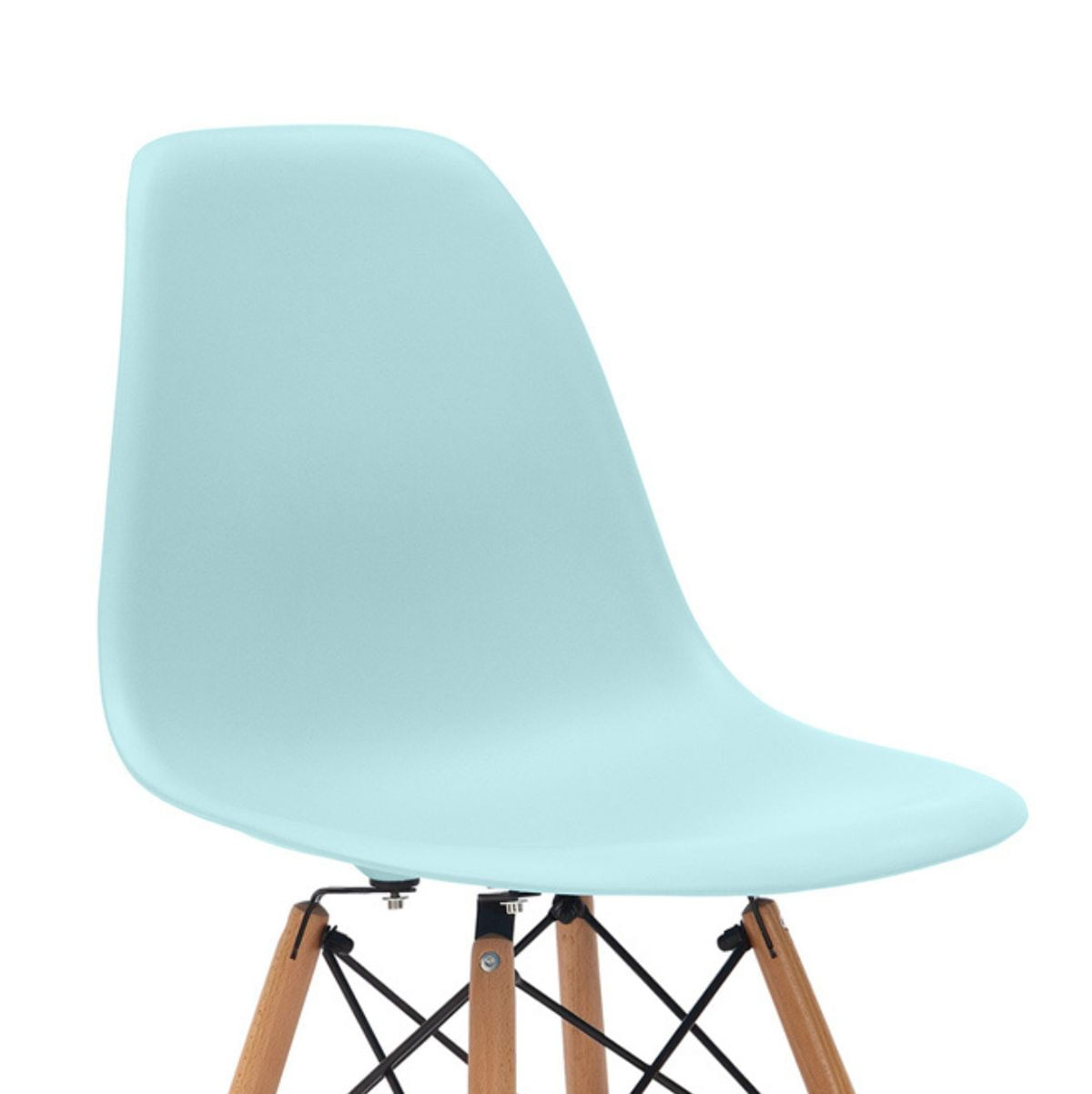 Silla de comedor Escandinava asiento curvado azul turquesa 83x46x53 cm asiento