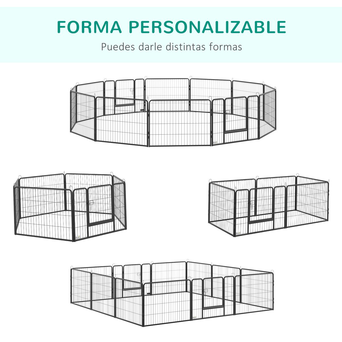 Parque para mascotas Spot PawHut 12 paneles + configurable negro