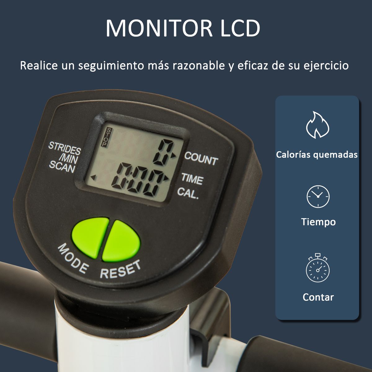 Elíptica Rade Homcom compacta con pantalla LCD blanco 108x44x55 cm