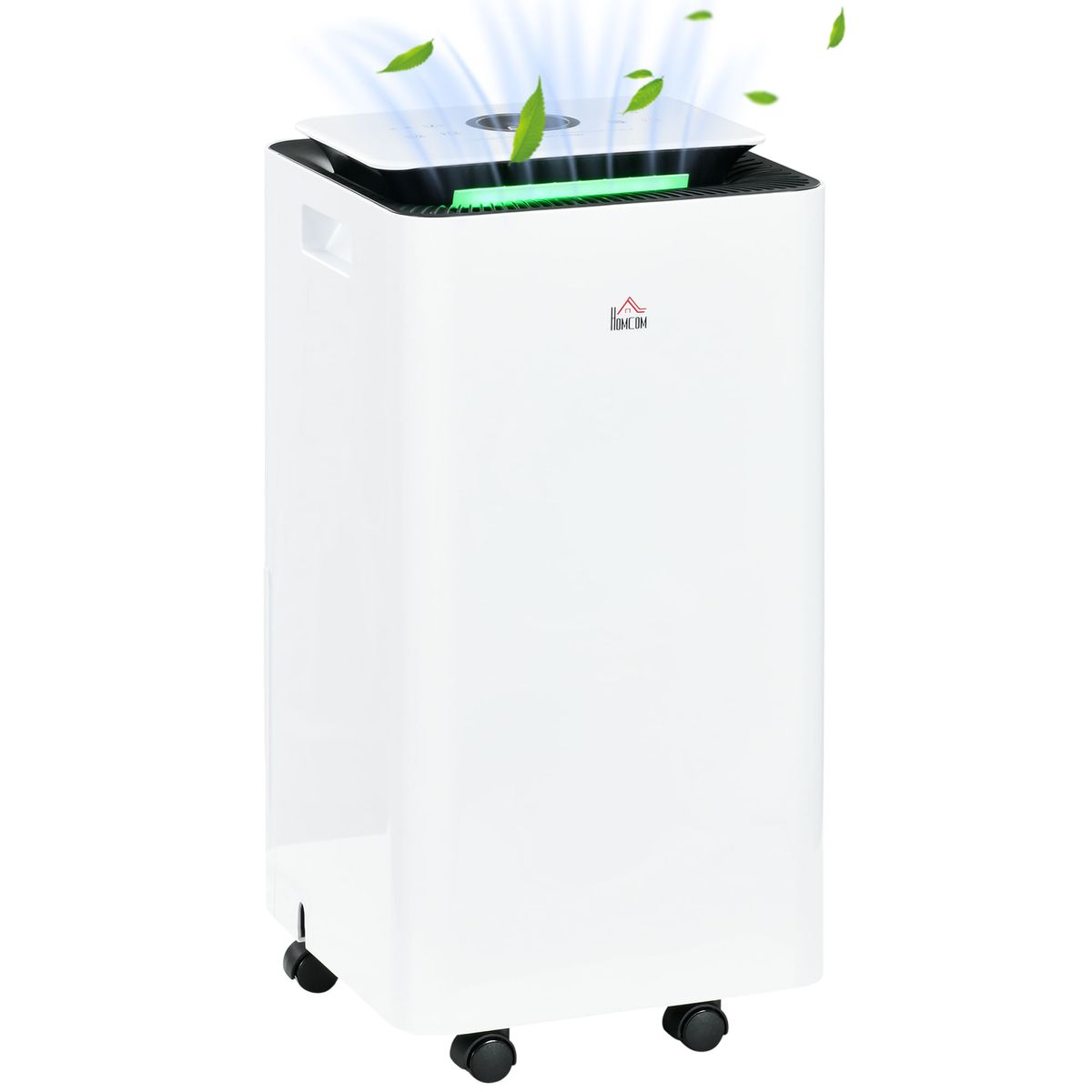 Deshumidificador eléctrico Homcom 12L 2 velocidades 5 modos blanco 50,5x25 cm fondo blanco