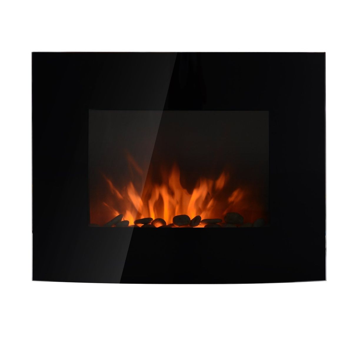 Chimenea eléctrica Homcom 1800W con mando a distancia 25-30 m² negro fondo blanco