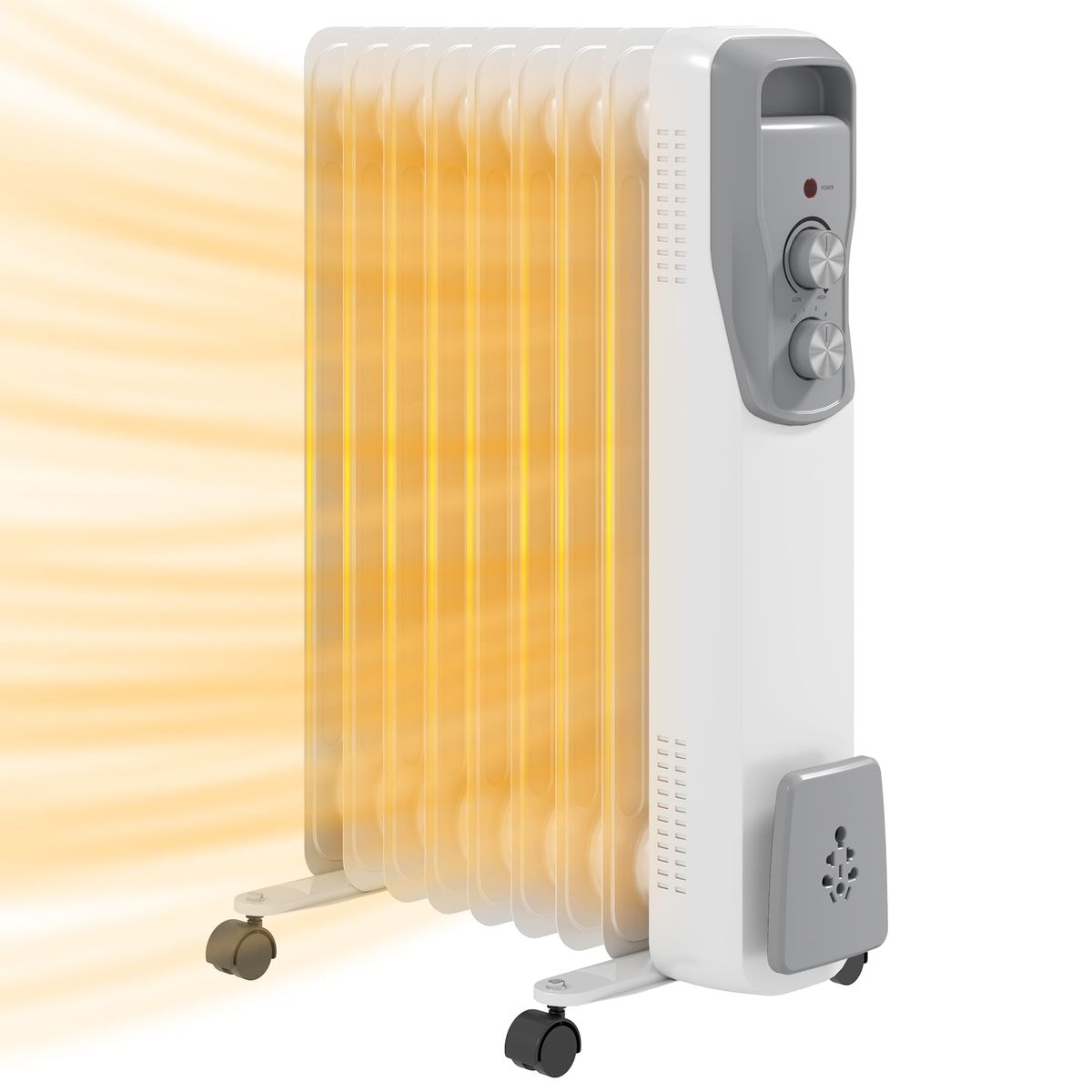Radiador de aceite Homcom 2000W 9 elementos blanco