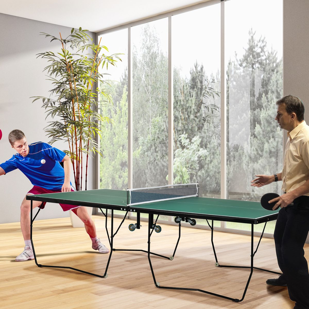 Mesa de ping-pong Hera Sportnow profesional verde 76x152,5x274 cm