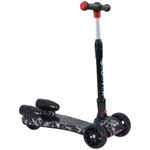 Patinete infantil Scooter Homcom plegable +3A negro 63-81x62x27 cm fondo blanco