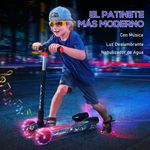 Patinete infantil Scooter Homcom plegable +3A negro 63-81x62x27 cm web