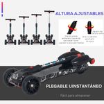 Patinete infantil Scooter Homcom plegable +3A negro 63-81x62x27 cm