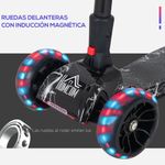 Patinete infantil Scooter Homcom plegable +3A negro 63-81x62x27 cm