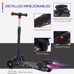 Patinete infantil Scooter Homcom plegable +3A negro 63-81x62x27 cm