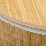 Cesto de ropa sucia Nervión Homcom esquinero con tapa bambú natural 57x38x38 cm detalle