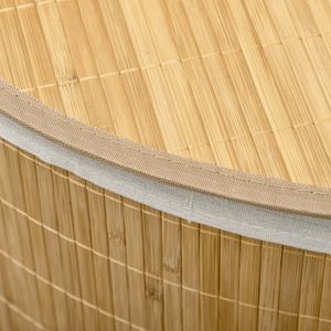 Cesto de ropa sucia Nervión Homcom esquinero con tapa bambú 57x38x38 cm