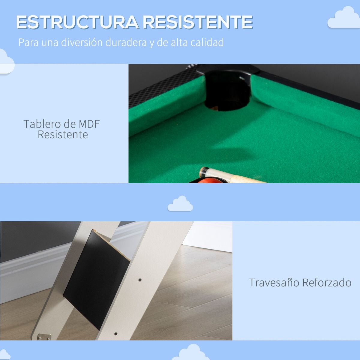 Mesa multijuegos infantil Homcom 6 en 1 +7 años negro 79x120x88 cm