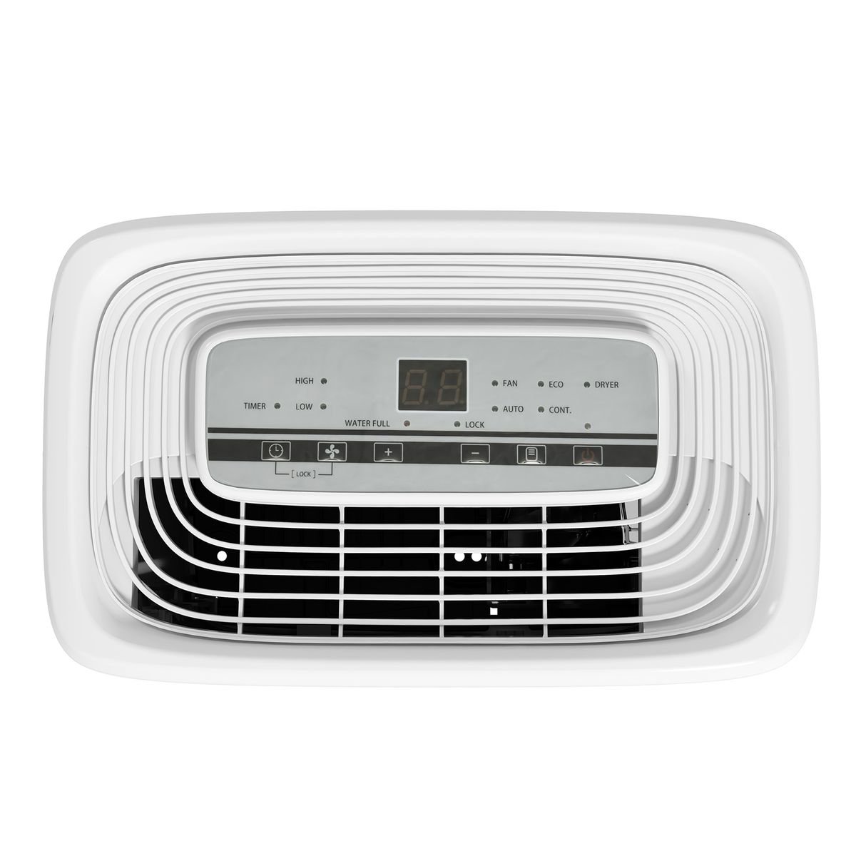 Deshumidificador eléctrico Homcom 12L 4 modos 2 velocidades blanco 49x29x18 cm detalle
