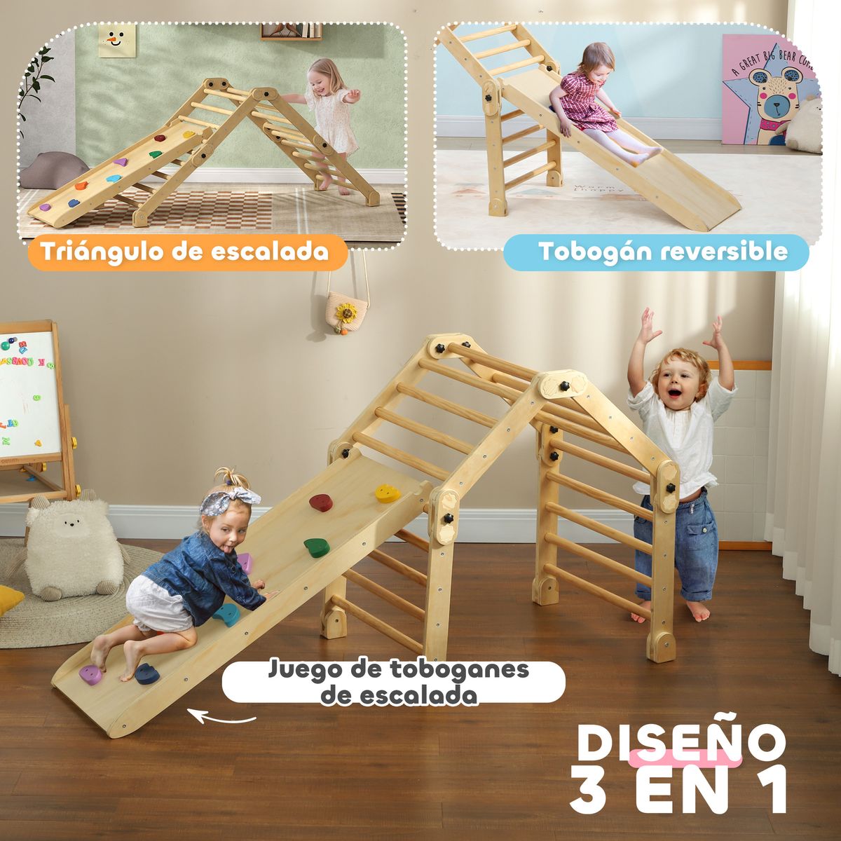 Juego de escalada infantil Aiyaplay 1-4 años multicolor 89x175x70 cm