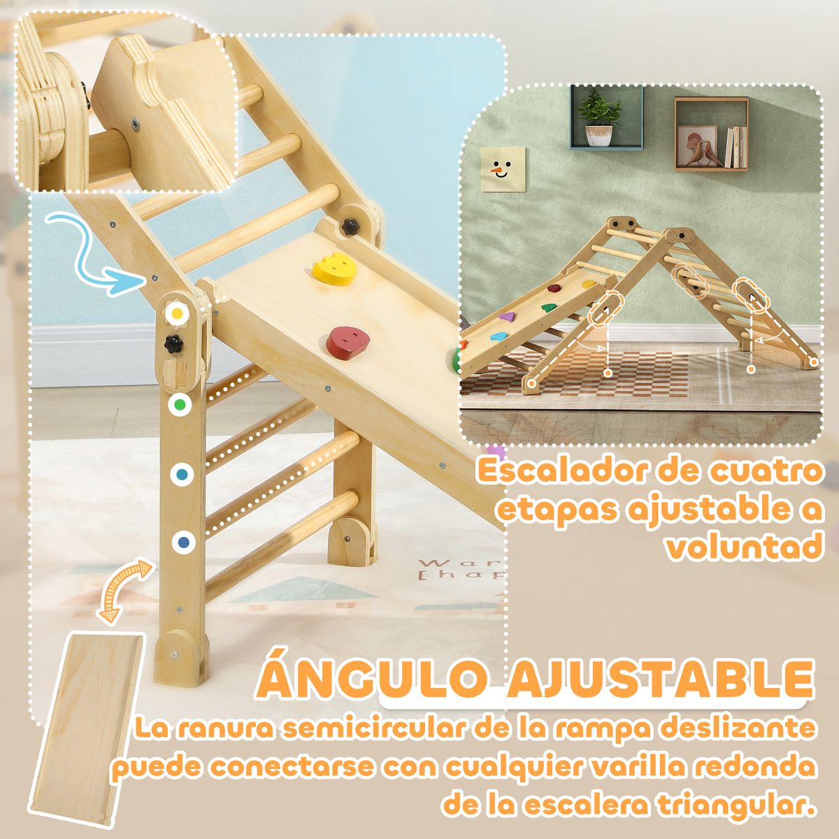 Juego de escalada infantil Aiyaplay 1-4 años multicolor 89x175x70 cm