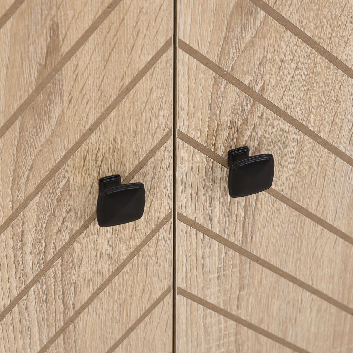 Aparador Ricote Homcom 2 puertas natural 80x80x29,5 cm detalle