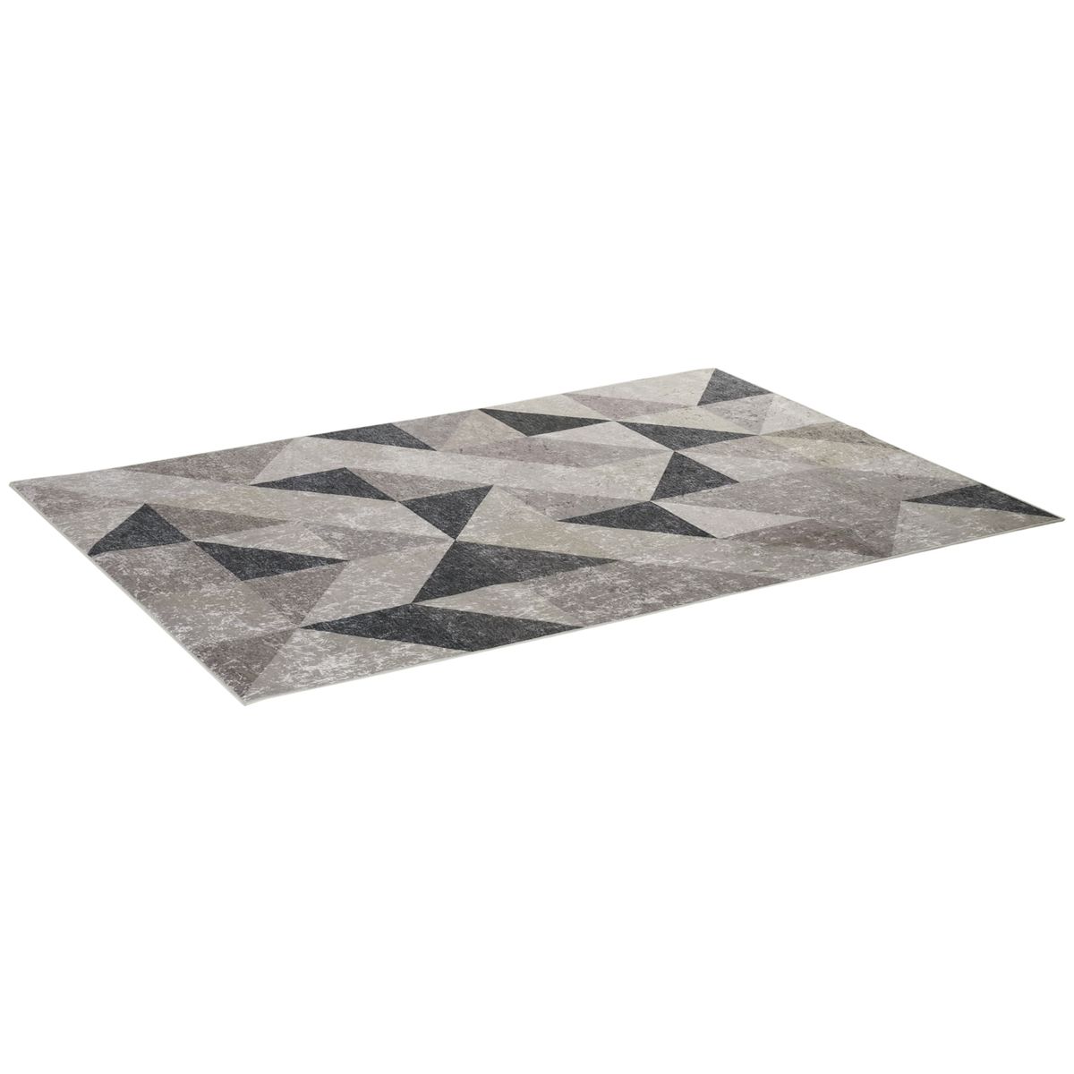 Alfombra Roma Homcom antideslizante gris 160x230 cm fondo blanco