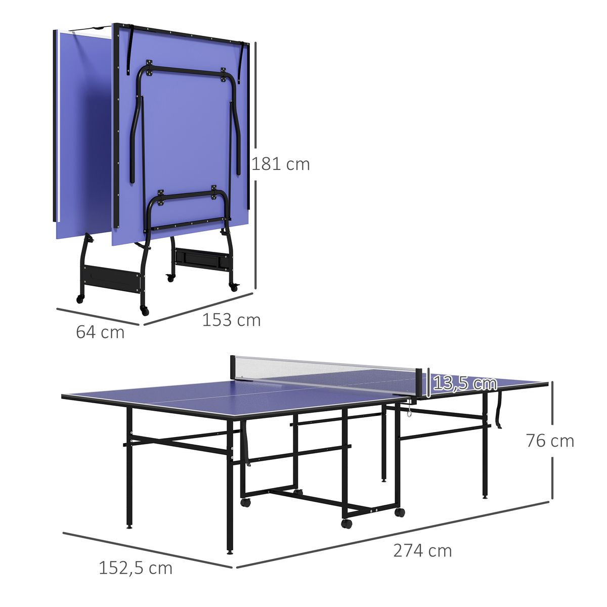Mesa de ping-pong Nexa Sportnow + palas + pelotas verde 76x152,5x274 cm