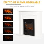 Chimenea eléctrica Classic Homcom 2000W 5 modos + temporizador blanco 95x102x30 cm