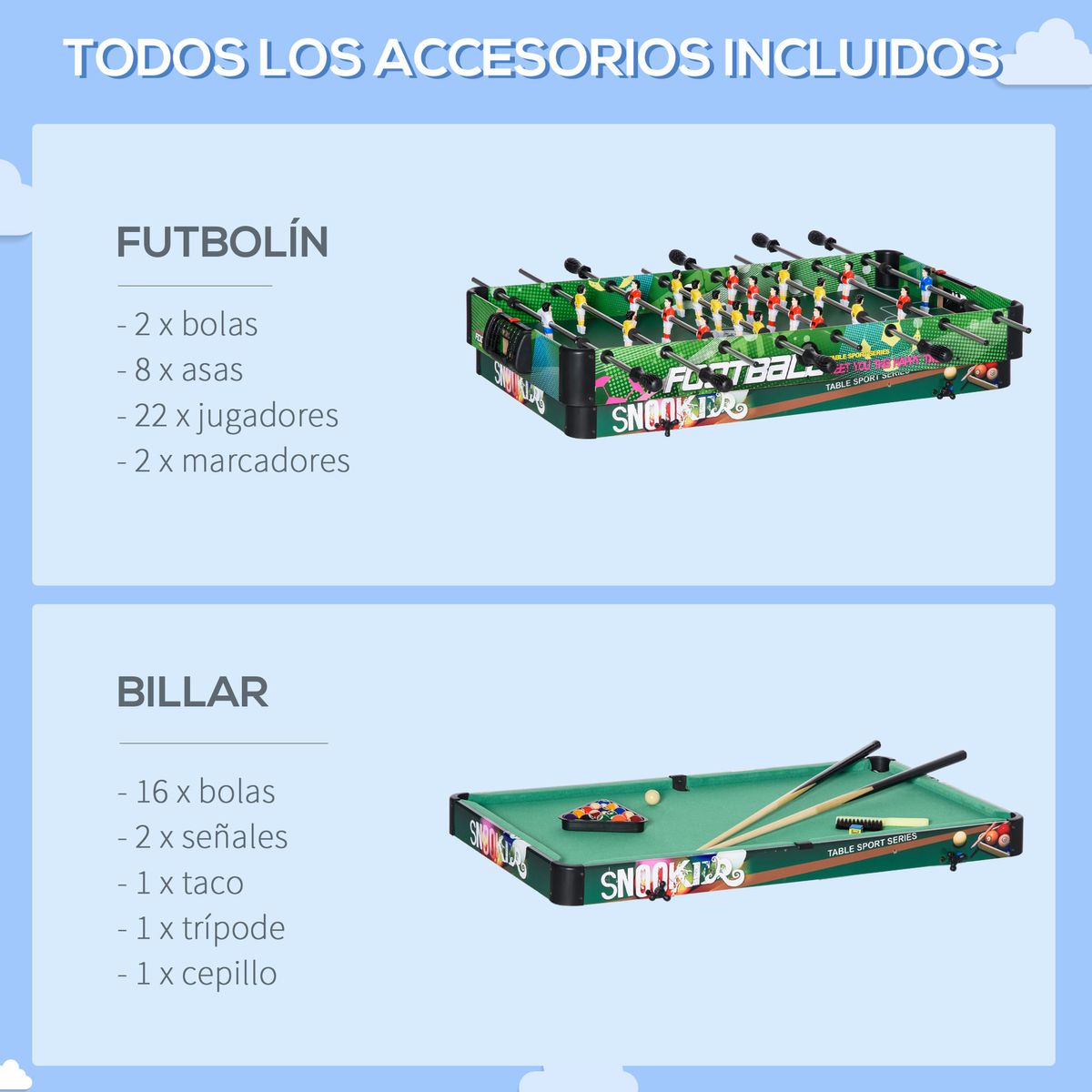 Mesa multijuegos infantil Homcom 6 en 1 +7 años multicolor 71x118x104 cm