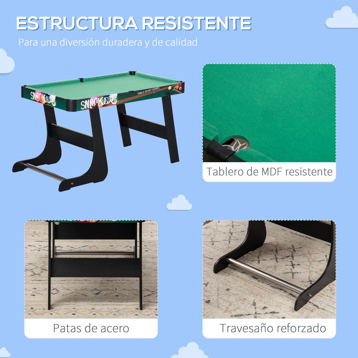 Mesa multijuegos infantil Homcom 6 en 1 +7 años multicolor 71x118x104 cm