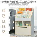 Estantería Moni Homcom 3 compartimentos + 2 cubos + cajón gris 90x60x29,9 cm web