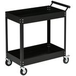 Carro de herramientas Durhand 2 niveles con asa + ruedas negro 84x84,5x38 cm fondo blanco