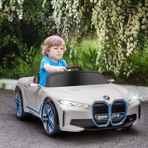 Coche eléctrico BMW I4 Homcom con control remoto + cinturón de seguridad +3A 45x115x67 cm