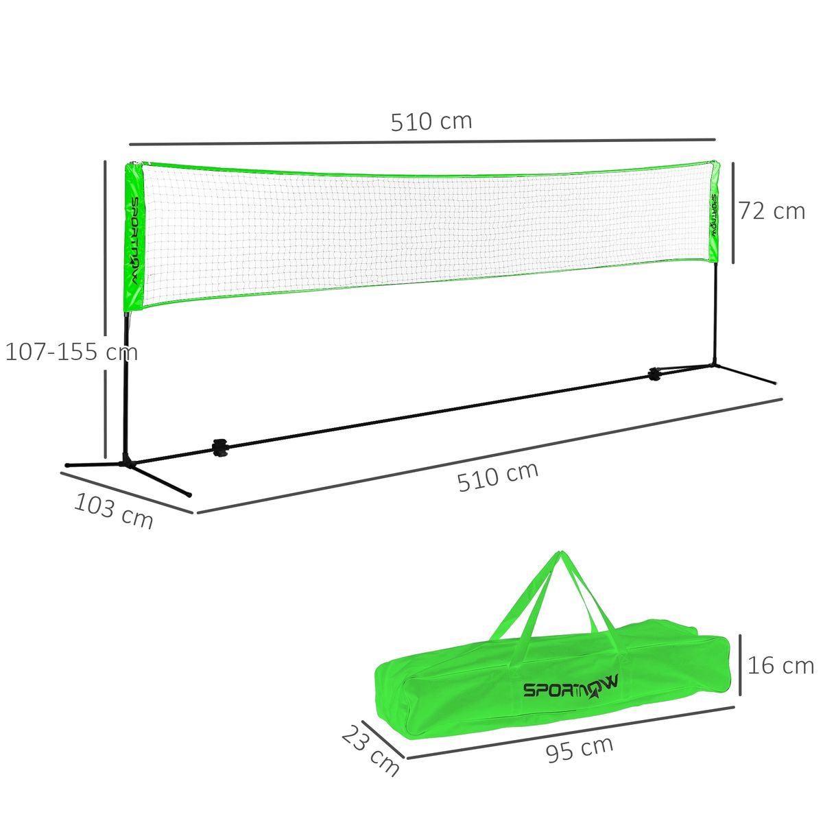 Set deportivo Olea Sportnow 3 en 1 plegable verde 155x510x103 cm