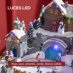 Pueblo navideño Homcom con luces LED multicolor 24x32x25,5 cm