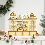 Calendario de Adviento decorativo Homcom 24 cajones para llenar natural 37x44x10 cm fondo animado