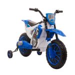 Moto eléctrica Speed Homcom con ruedines +3A azul 68x106,5x51,5 cm fondo blanco