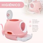 Arenero Submarino PawHut bandeja extraíble rosa 44x47x55 cm