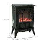 Chimenea eléctrica Heritage Homcom 2000w 2 potencias negro 56,5x39x23 cm