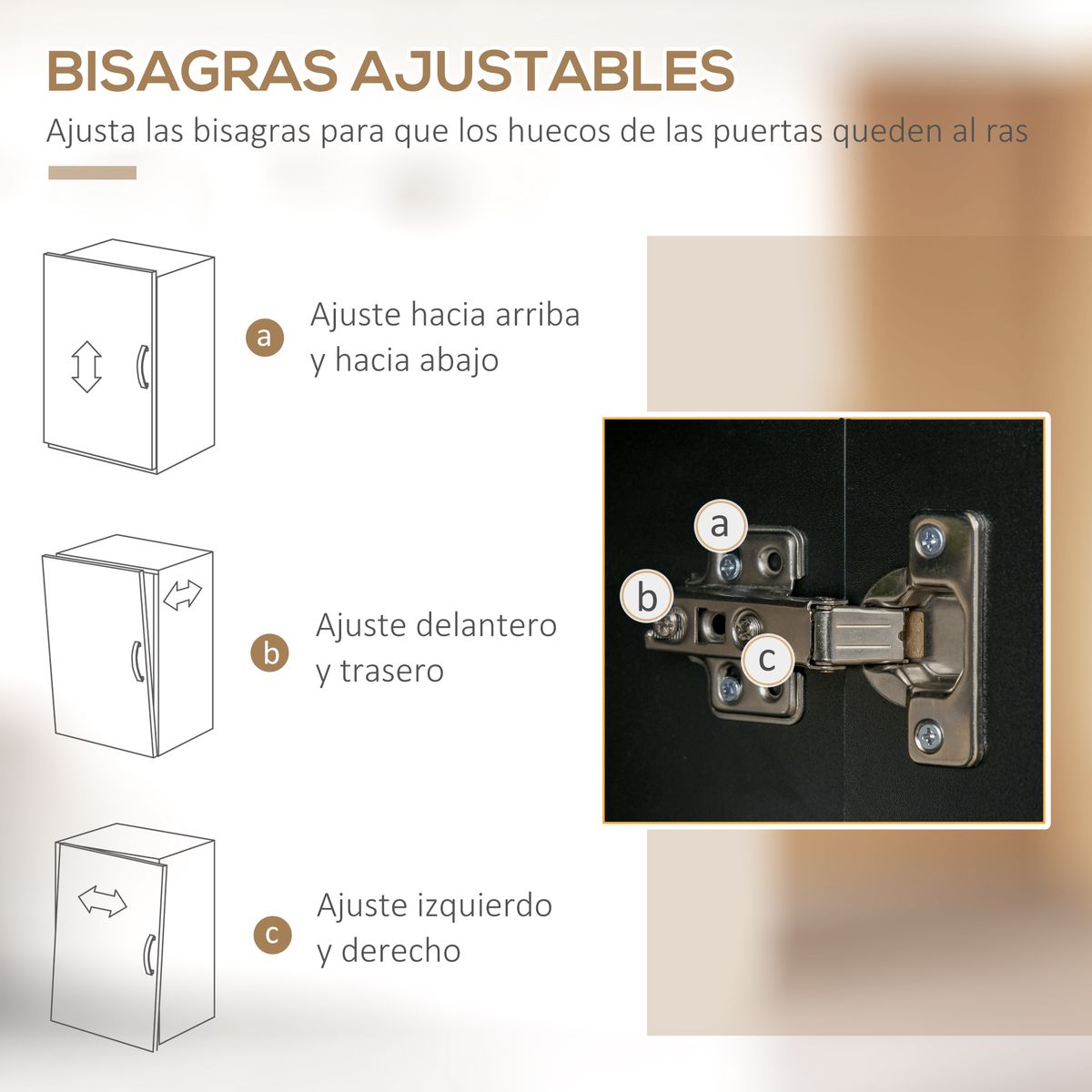 Aparador Luna Homcom 3 puertas + 1 cajón + estante negro 180x119x41 cm