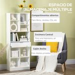 Estantería Ruiseñor Homcom 9 compartimentos + 1 cajón blanco 158x60x26 cm