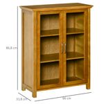 Aparador Snow Homcom 2 puertas + estantes nogal 86,8x66x31,8 cm medidas