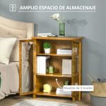 Aparador Snow Homcom 2 puertas + estantes nogal 86,8x66x31,8 cm